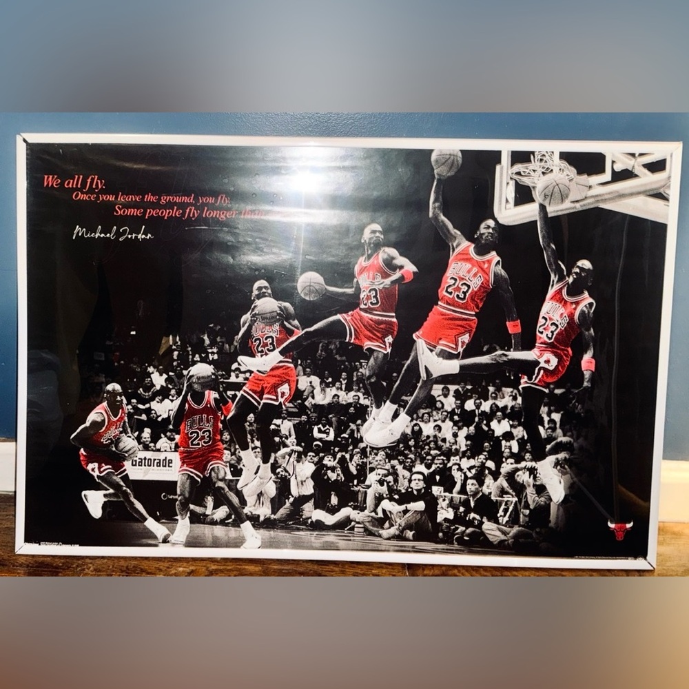 2 PRE-FRAMED Michael Jordan NBA/Chicago Bulls Basketball Posters - Picture 13 of 15